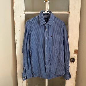 American Eagle Outfitters Blue Pinstripe Button Down Shirt